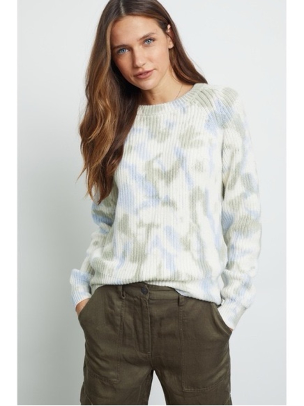 Rails Venus Mint Green Tie Dye Cotton Cashmere Sweater Size S